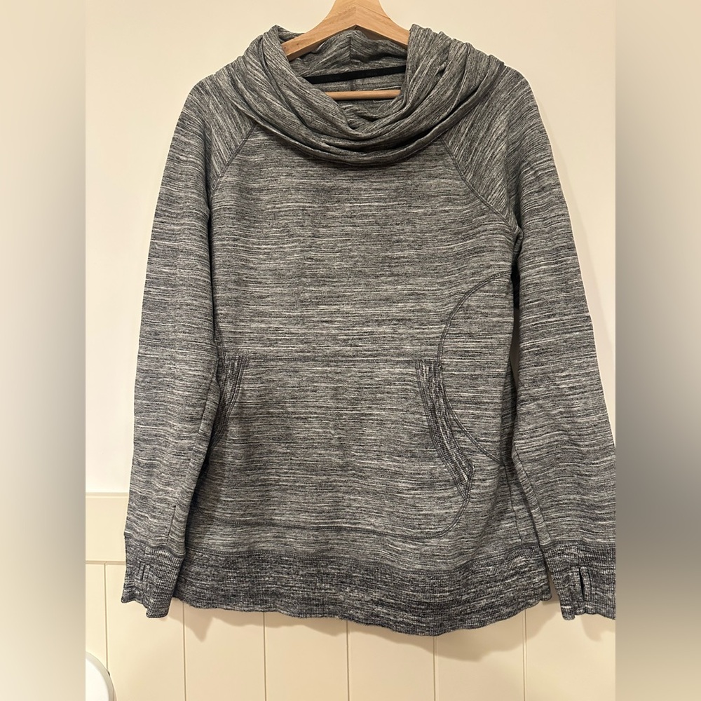 L.L. Bean Gray Marled Cowl Neck Sweater